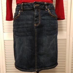 5/$10 Sonoma Denim Midi Skirt Size 8